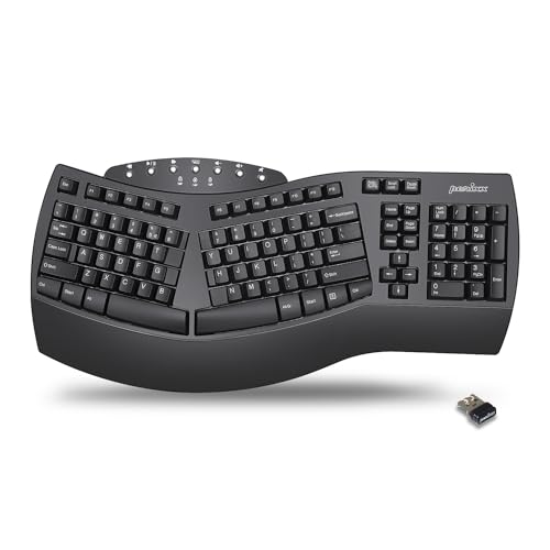 Perixx Periboard-612B Wireless Ergonomic Split Keyboard with Dual Mode 2.4G and Bluetooth Feature, Compatible with Windows 10 and Mac OS X System, Black, US English Layout - Image 1