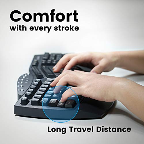 Perixx Periboard-612B Wireless Ergonomic Split Keyboard with Dual Mode 2.4G and Bluetooth Feature, Compatible with Windows 10 and Mac OS X System, Black, US English Layout - Image 5