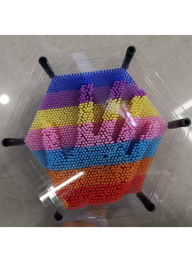Loquat Creative 3D Hand Mold Rhombus Needle Frame Novel Decompression Toy Colorful Press Handprint Needle Frame Toy Variety Of Needle Frame-Color:Medium - Image 4