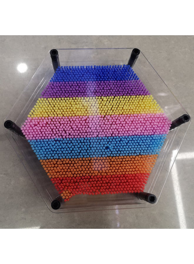 Loquat Creative 3D Hand Mold Rhombus Needle Frame Novel Decompression Toy Colorful Press Handprint Needle Frame Toy Variety Of Needle Frame-Color:Medium - Image 3