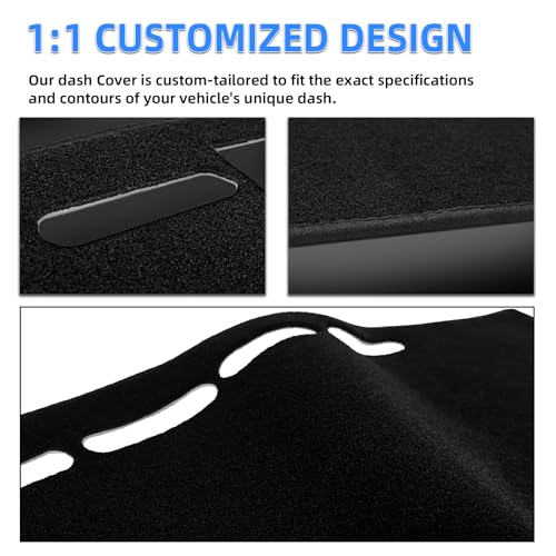 SKYLOTEC Dash Cover Fit for 2014-2018 Chevy Chevrolet Silverado/GMC Sierra 1500, 2019 Silverado 1500LD LT WT Custom, 2015-2019 GMC Sierra/Silverado 2500HD 3500HD Dashboard Mat No Forward Collision Alert - Image 4