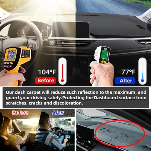 SKYLOTEC Dash Cover Fit for 2014-2018 Chevy Chevrolet Silverado/GMC Sierra 1500, 2019 Silverado 1500LD LT WT Custom, 2015-2019 GMC Sierra/Silverado 2500HD 3500HD Dashboard Mat No Forward Collision Alert - Image 5