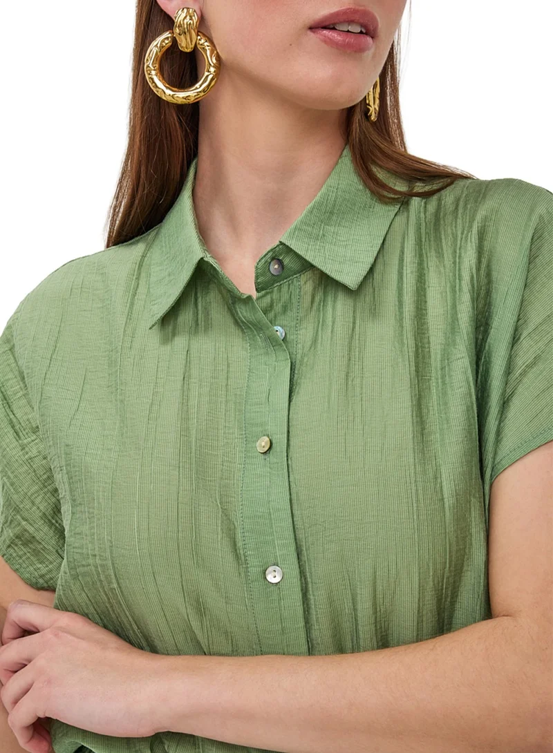 Esqualo Green Esqualo Blouse Batwing Light Crinkle for Women | Best Price UAE