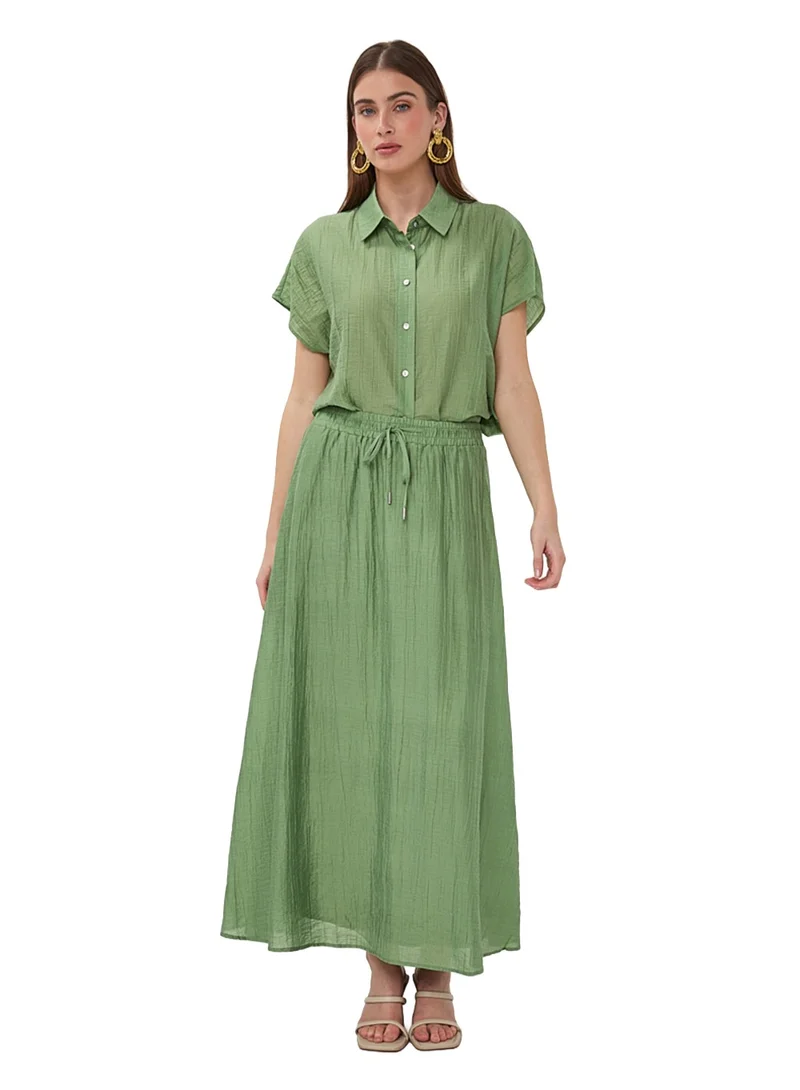 Esqualo Green Esqualo Blouse Batwing Light Crinkle for Women | Best Price UAE