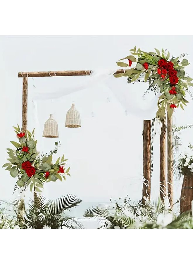 Artificial Roses Red And White Rose Water Flower Package Wedding Arch Decoration Set With Welcome Card For Proposal Engagement Party Ceremony Reception Background - Image 1