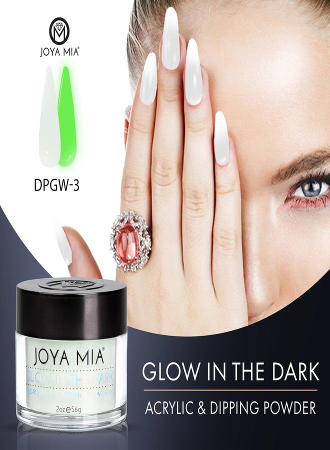JOYA MIA Glow-in-the-Dark Acrylic & Dipping Powder - Premium Nail Powder for Flawless Enhancements, Available in 12 Colors, 2 oz (DPGW-1) - Joya Mia - Image 2