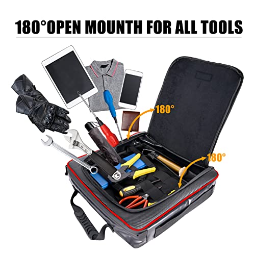 Hutexico Storage Bag for Maverick X3, 1680D UTV X3 Under Seat Bag Accessories, Underseat Gear Bag for Can-Am Maverick X3 2017-2023 Easy to Carry Waterproof Tool Bag with Mounting Strap (Red) - Image 4