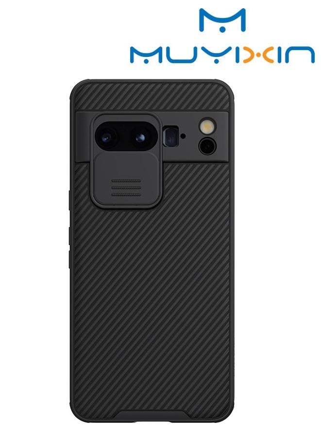 Muyixin جراب حماية لهاتف Google Pixel 8 مع واقي للكاميرا باللون الأسود - Image 1