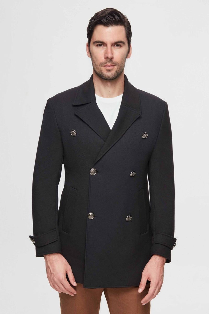twn Slim Fit Black Coat  - Image 1