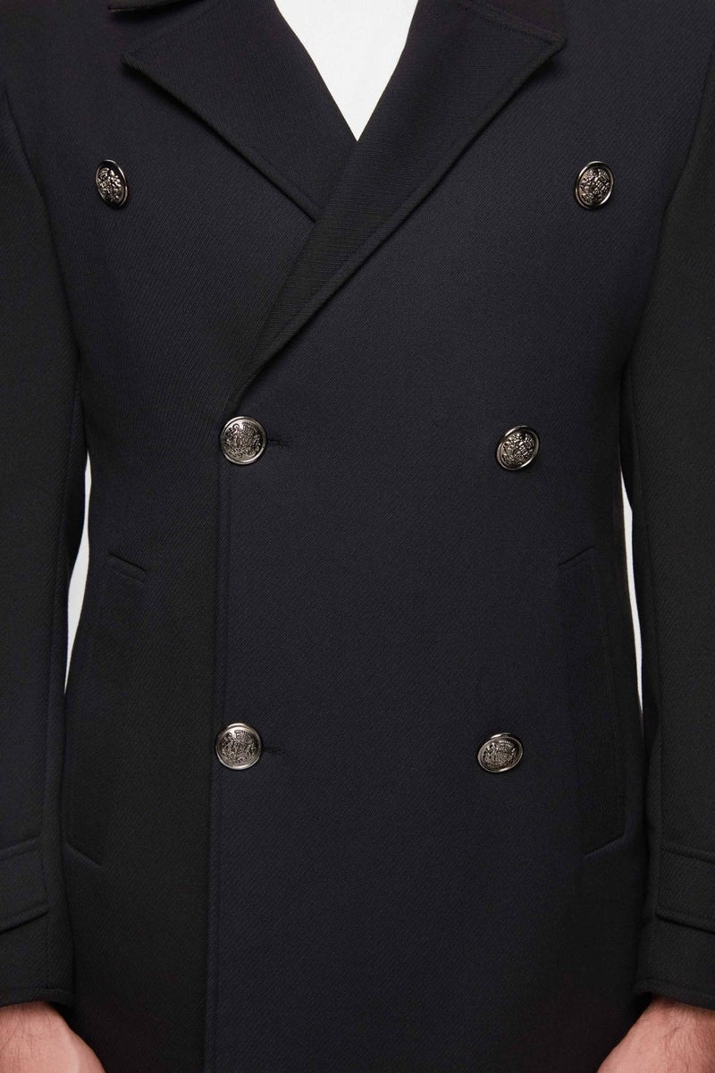 twn Slim Fit Black Coat  - Image 2