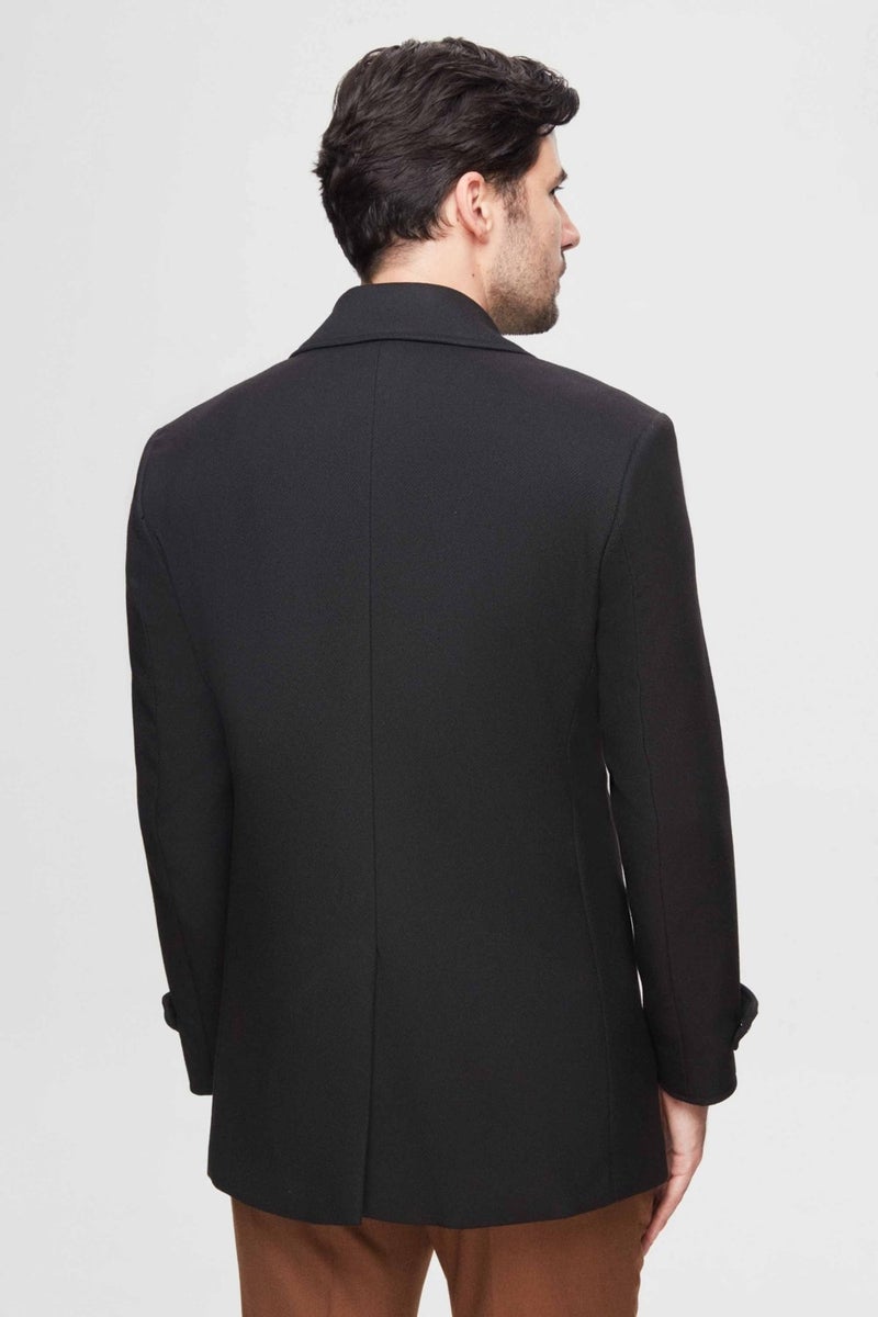 twn Slim Fit Black Coat  - Image 4