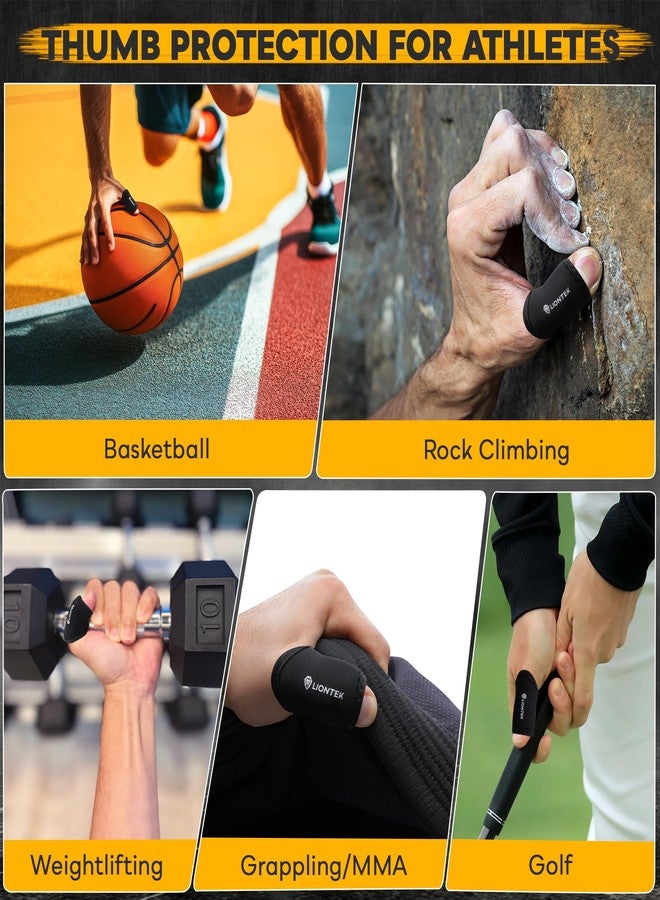 LIONTEK Thumb Sleeves Pair for Training, Weightlifting, BJJ, Golf, Basketball, & Everyday Activities | Compression Thumb Sleeve with Anti-Slip Grips for Protection, Blister Prevention, & Relief - Image 3