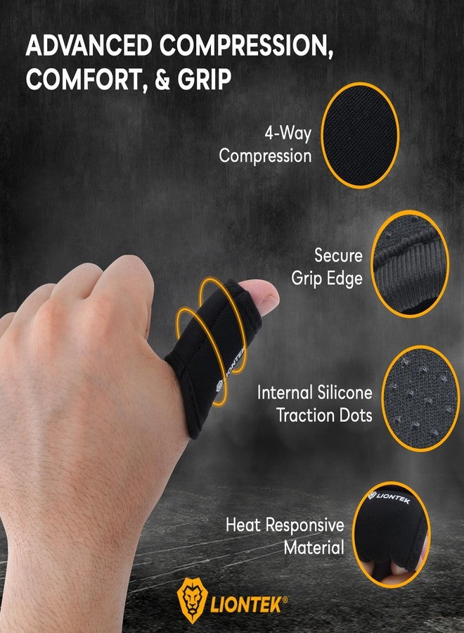 LIONTEK Thumb Sleeves Pair for Training, Weightlifting, BJJ, Golf, Basketball, & Everyday Activities | Compression Thumb Sleeve with Anti-Slip Grips for Protection, Blister Prevention, & Relief - Image 2