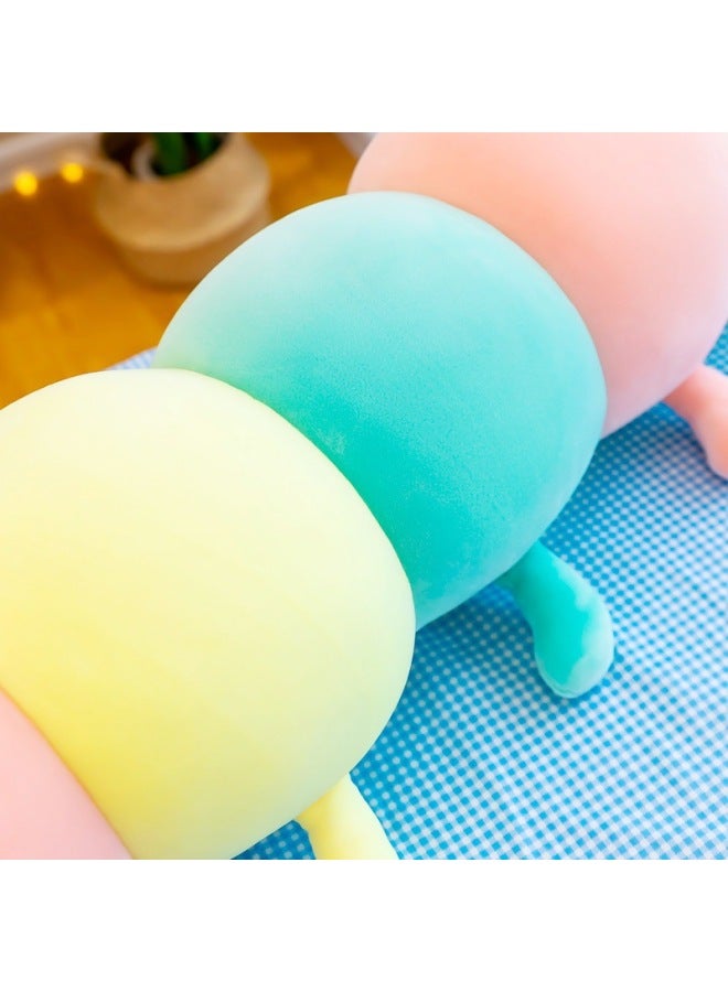 Colorful Caterpillar Plush Toy Cartoon Millipede Doll Girl Sleeping Clip Leg Pillow Children's Gift-Specifications:70cm-Color:Pink Love Caterpillar - Image 4