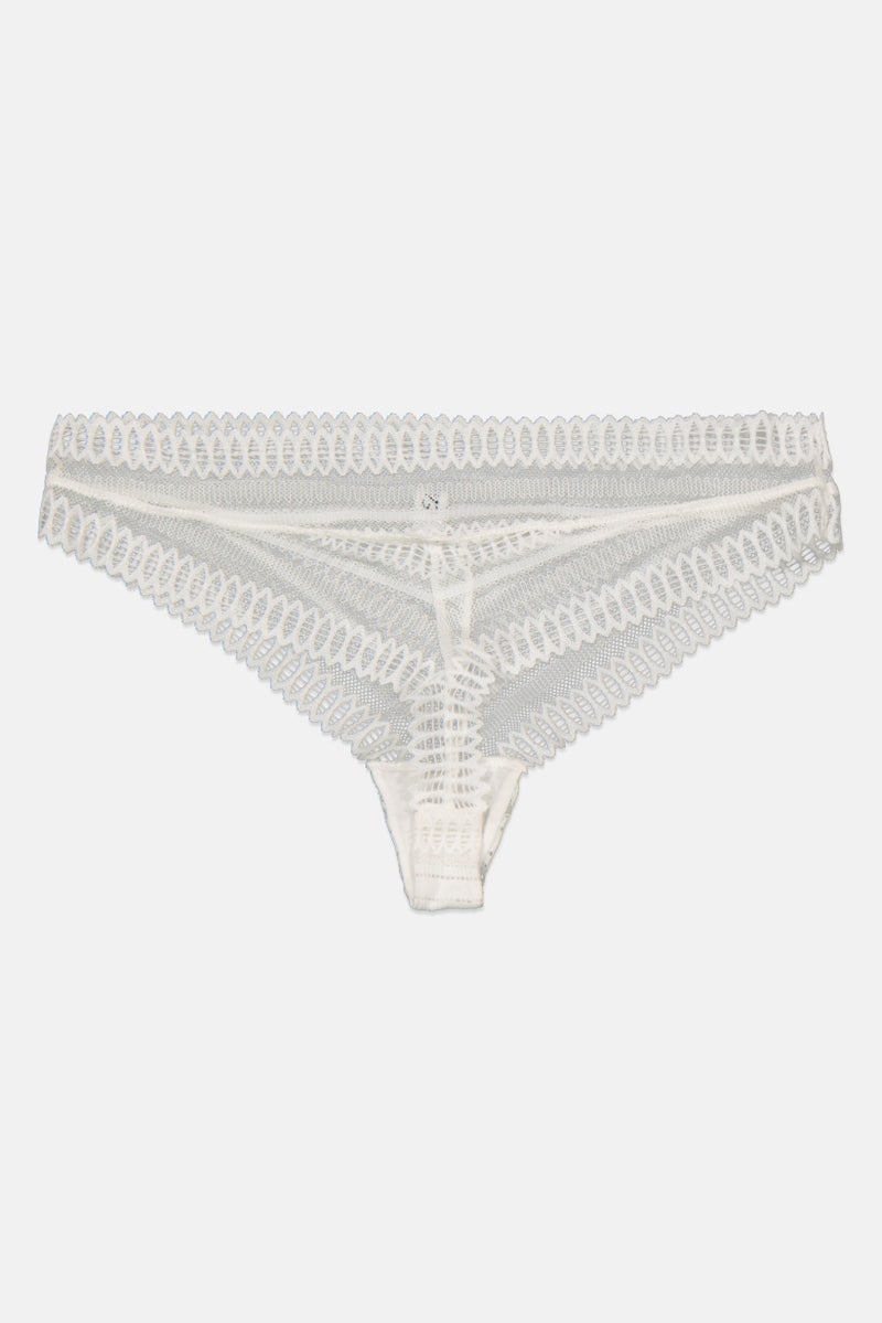 Etam Women Lace Pull-On Tanga Panty, White - Image 2