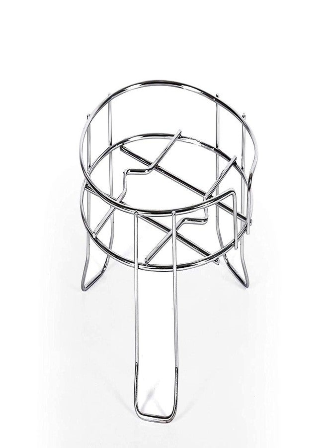 DHAVAL Heavy Stainless Steel Chrome Plated Matka Stand for Water Pots, Fancy Plant Stand & Flower Pot Holder | Strong 3-Leg Step Shelf for Countertop, Kitchen, Garden, Balcony - Image 3