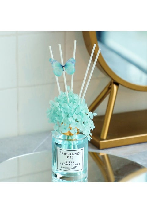 Blue Wind Chime Scented 120ml Flower Reed Diffuser Set Scent Diffuser With Sticks Home Fragrance Flower Diffuser For Home Office Bathroom Shelf
