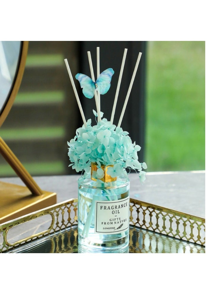 Generic - Blue Wind Chime Scented 120ml Flower Reed Diffuser Set Scent Diffuser With Sticks Home Fragrance Flower Diffuser For Home Office Bathroom Shelf - Image 1