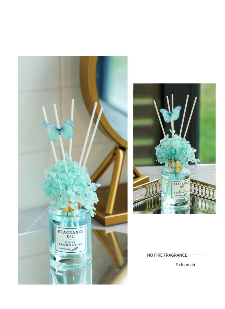 Generic - Blue Wind Chime Scented 120ml Flower Reed Diffuser Set Scent Diffuser With Sticks Home Fragrance Flower Diffuser For Home Office Bathroom Shelf - Image 1