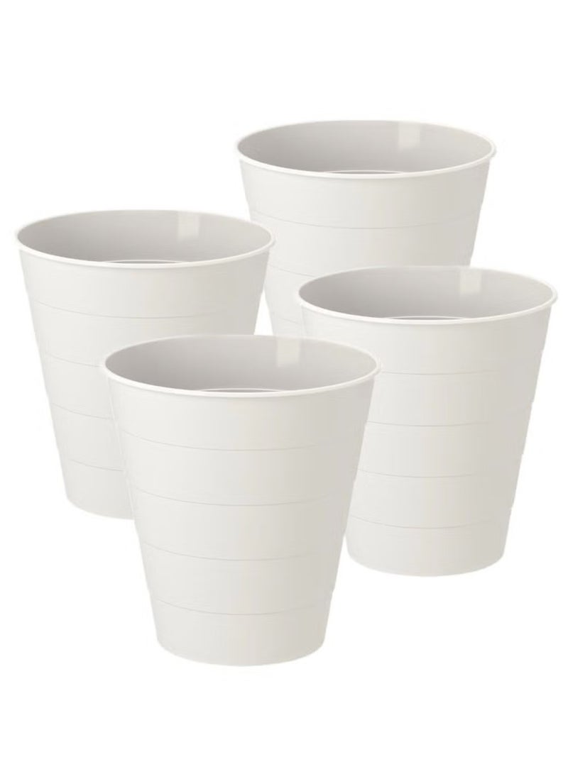 Concept home 4 pieces Trash bin for offices and rooms, White13.5 liter - Image 1
