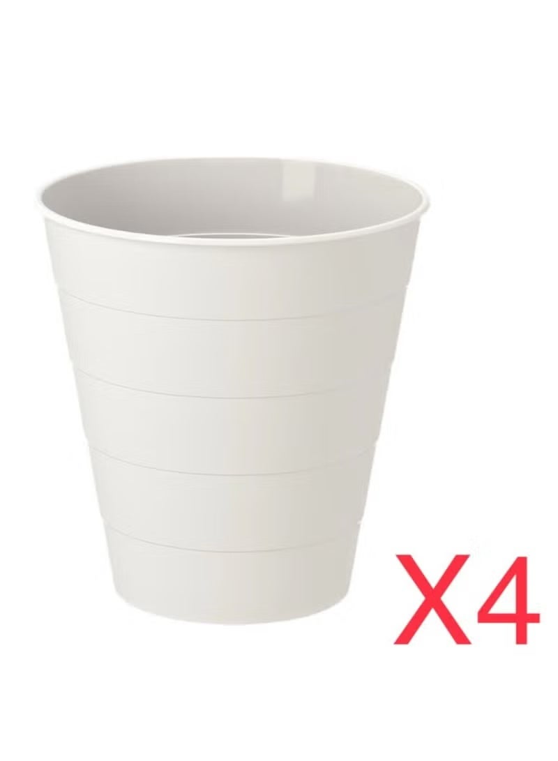 Concept home 4 pieces Trash bin for offices and rooms, White13.5 liter - Image 4