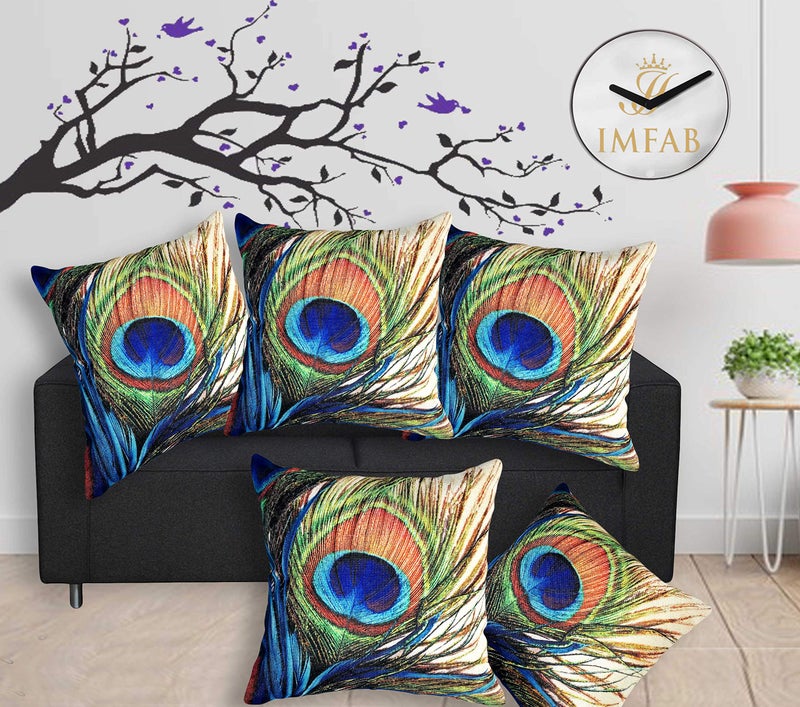 IM FAB IMFAB Set of 5 Decorative Hand Made Jute Throw/Pillow Cushion Covers - (16 X 16 INCHES) - Image 1