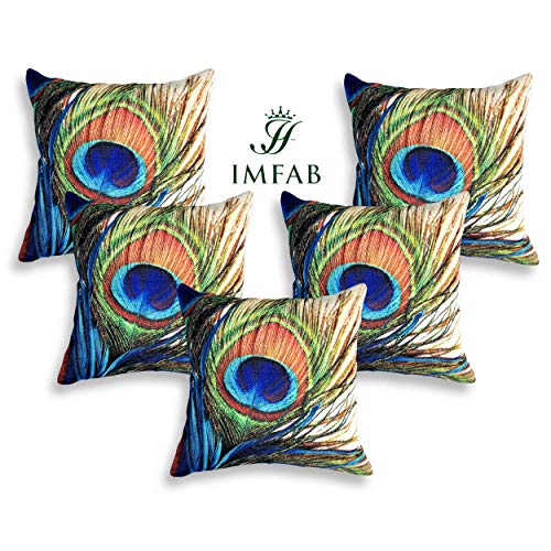 IM FAB IMFAB Set of 5 Decorative Hand Made Jute Throw/Pillow Cushion Covers - (16 X 16 INCHES) - Image 2