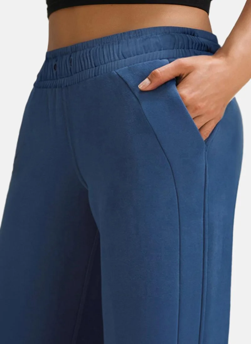 YUNIQEE Blue Plain Casual Trousers