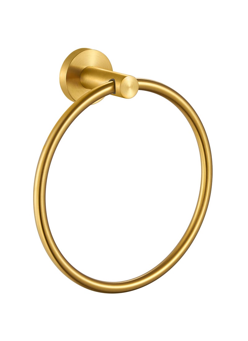 APLusee APLusee Towel Ring for Bathroom Wall, Brushed Gold Hand Towel Ring Holder, Heavy Duty SUS 304 Stainless Steel Modern Bathroom Accessories  - Image 1