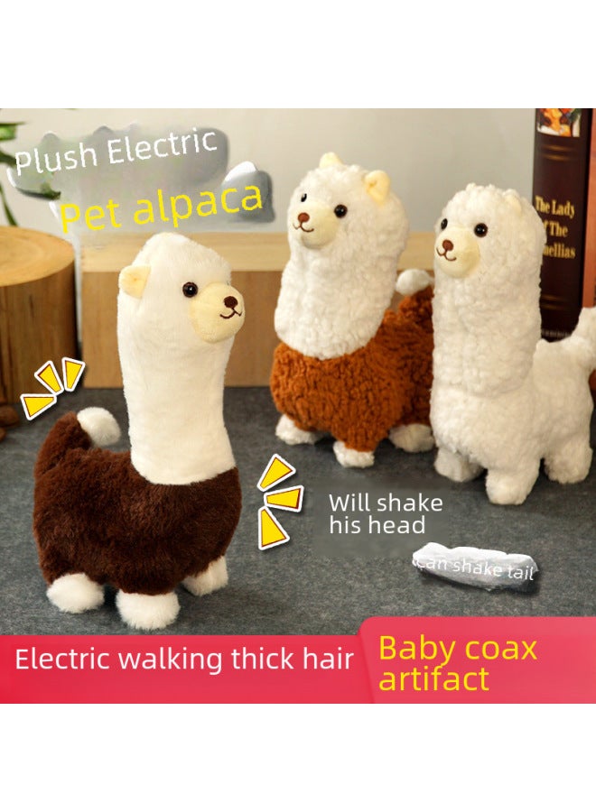 Children's Simulated Teddy Rabbit Electric Pet Dog Plush Walking Barking Toy Electronic Pet Dog Toy-Color:Color Rabbit 】-Specifications:OPP Bag + Traction Rope - Image 3