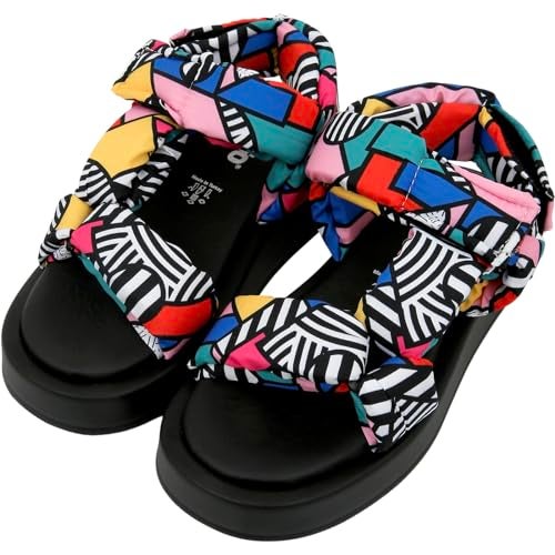 DOGO Platform Sandals Women - Vegan and Handmade Summer Sandals for Women, Painting in Harmony Desing, Size 5 - Image 4