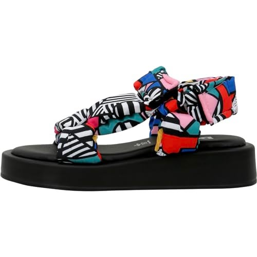 DOGO Platform Sandals Women - Vegan and Handmade Summer Sandals for Women, Painting in Harmony Desing, Size 5 - Image 1