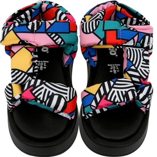DOGO Platform Sandals Women - Vegan and Handmade Summer Sandals for Women, Painting in Harmony Desing, Size 5 - Image 5