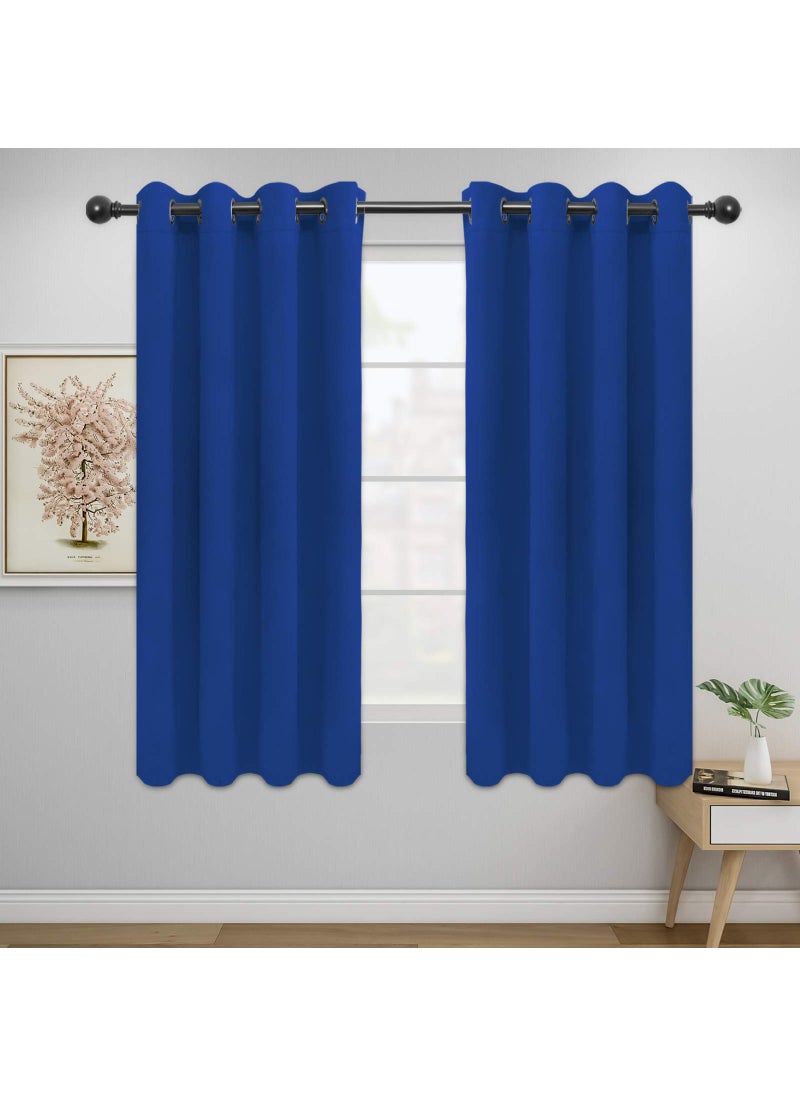 Easy-Going EasyGoing Blackout Curtains for Bedroom Solid Thermal Insulated Grommet and Noise Reduction Window Drapes Room Darkening Curtains for Living Room 2 Panels 52x63 inClassic Blue 