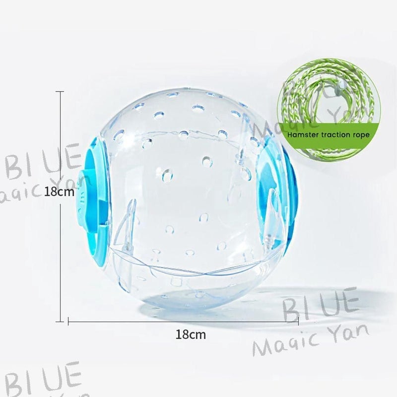 Hamster Exercise Ball with Towing Rope, 18 cm + 1.4m Rope - Image 2