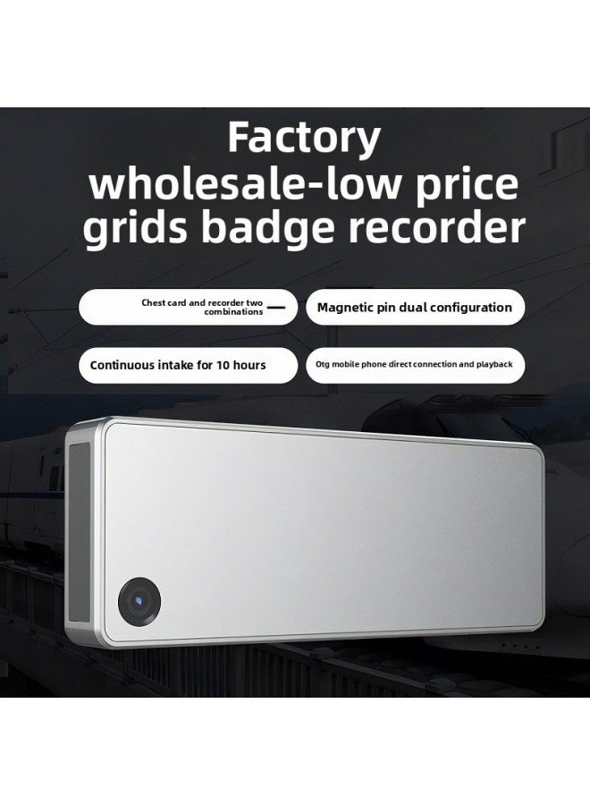 Generic Badge Law Enforcement Recorder Wizard Pioneer No. 1 Badge Camera D1 D2 C8 X3 D5 A6 D7 X8-Body Color:Silver Gray (customizable) 128G  - Image 1