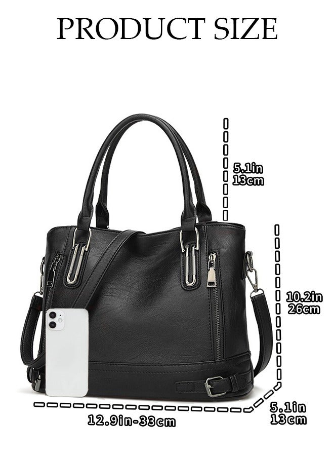 DUNISO Women's Shoulder Tote Bag Faux Leather Handbag for Women Large Capacity Crossbody Bag Fashionable Travel Messenger Shoulder Bag for Ladies Girls College Students  - Image 2