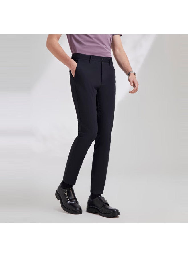 Youngor Spring And Summer Tencel Blend Long Pants, Business Casual Men's Trousers, Navy Blue, 185/100a - Image 1