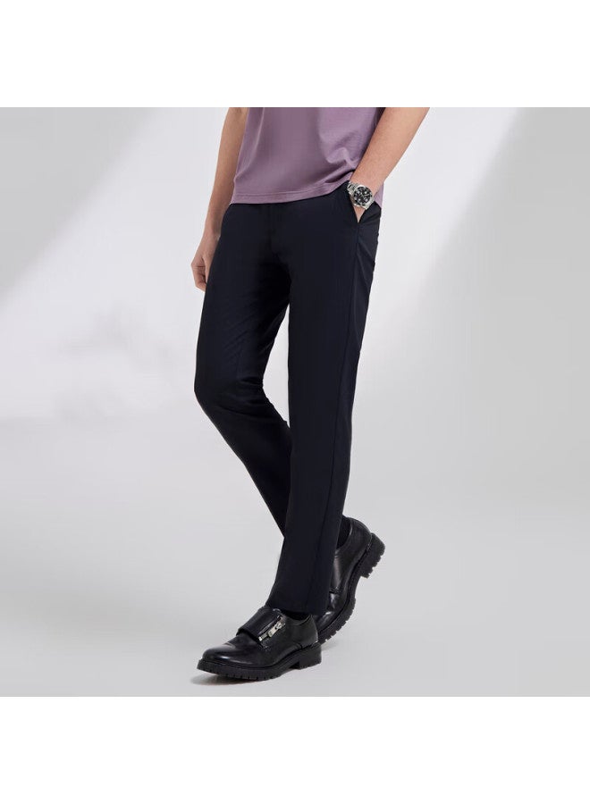 Youngor Spring And Summer Tencel Blend Long Pants, Business Casual Men's Trousers, Navy Blue, 185/100a - Image 2