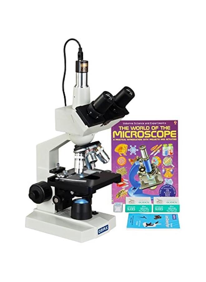 Arabest 40-2500X LED Digital Trinocular Lab Microscope + 5MP Camera + Blank Slides + Covers + Lens Paper + Book  - Image 1