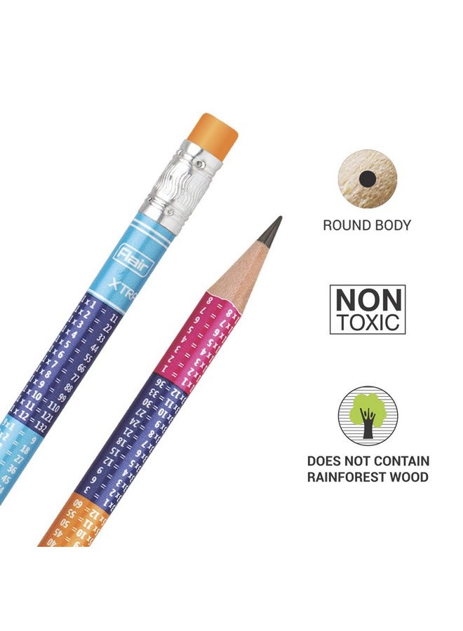 Flair FLAIR Trix 2B Pencil Stand | Ergonomic Design with Rubber Tip Extra Dark Pencils | Dark Lines at Low Pressure | for Neat & Clean Handwriting | Pack of 50 Pencils - Image 4