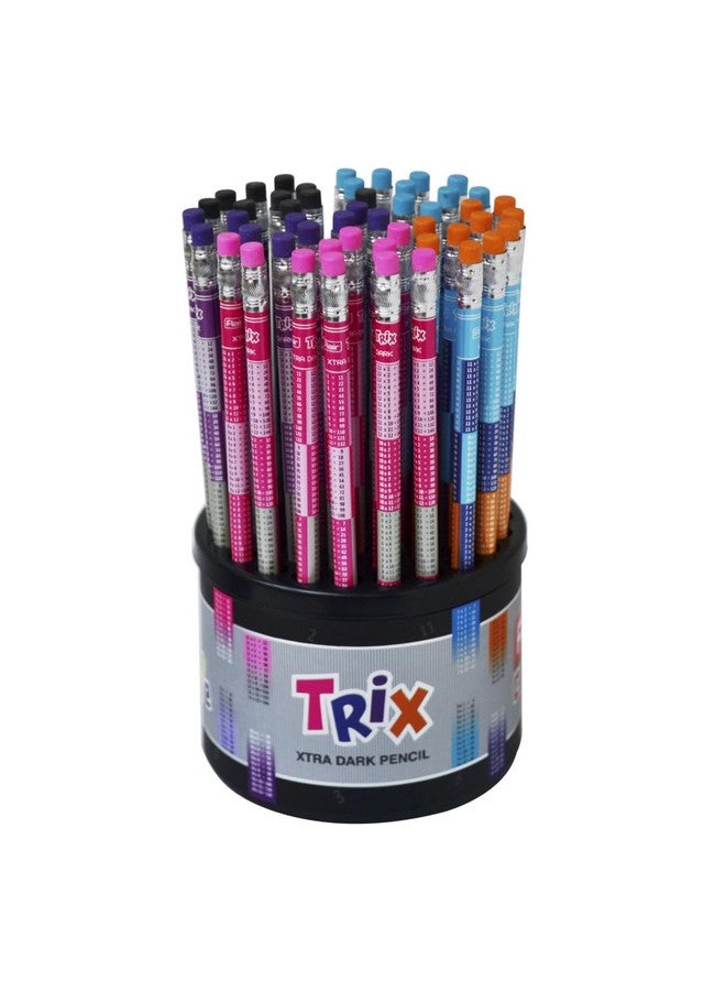 Flair FLAIR Trix 2B Pencil Stand | Ergonomic Design with Rubber Tip Extra Dark Pencils | Dark Lines at Low Pressure | for Neat & Clean Handwriting | Pack of 50 Pencils - Image 1