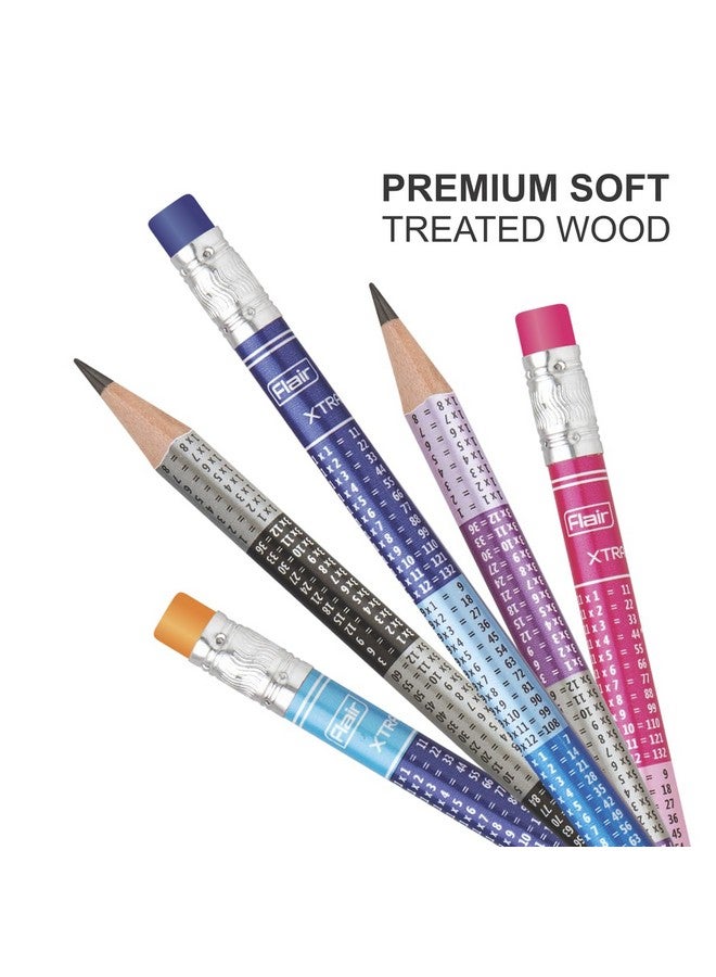 Flair FLAIR Trix 2B Pencil Stand | Ergonomic Design with Rubber Tip Extra Dark Pencils | Dark Lines at Low Pressure | for Neat & Clean Handwriting | Pack of 50 Pencils - Image 3