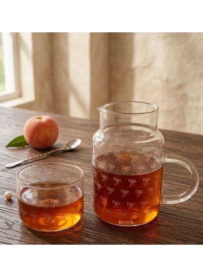 glass pitcher and cup
