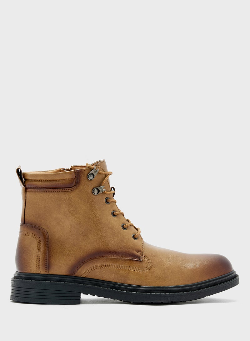 Robert Wood Ankle Lace Up Biker Boots  - Image 1