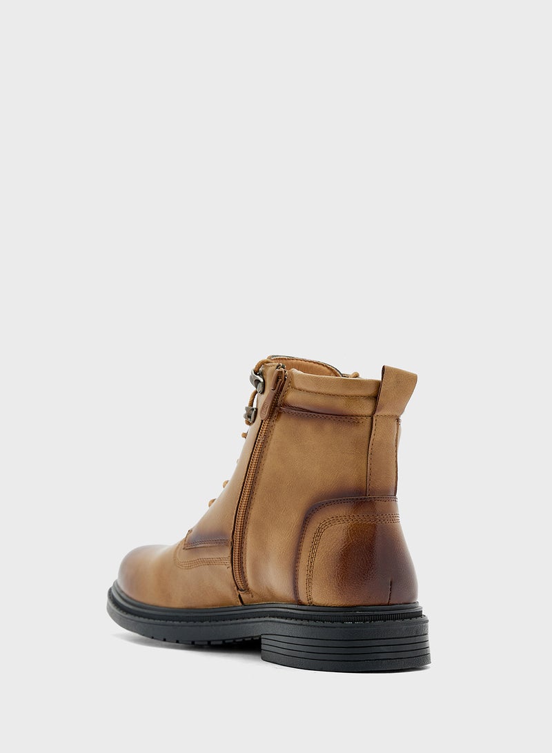 Robert Wood Ankle Lace Up Biker Boots  - Image 3