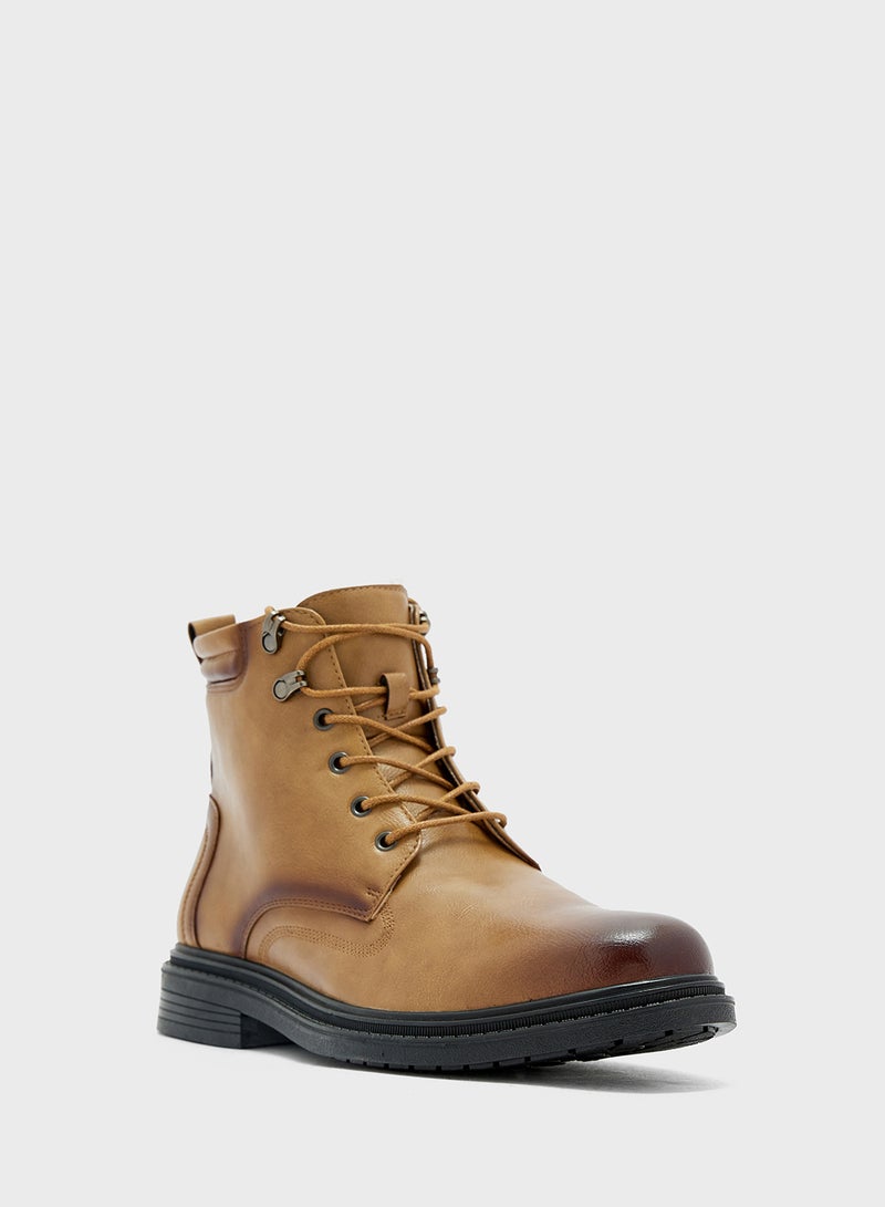 Robert Wood Ankle Lace Up Biker Boots  - Image 2