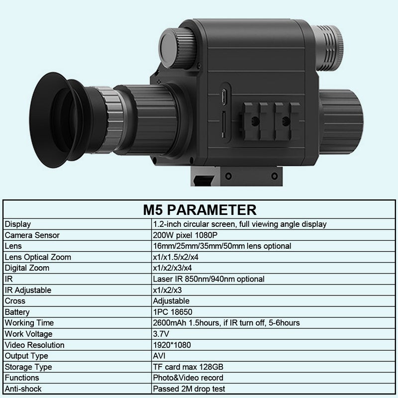 4X Digital Night Vision Monocular 1080P Infrared IR Night Vision Goggles for Hunting - Image 5
