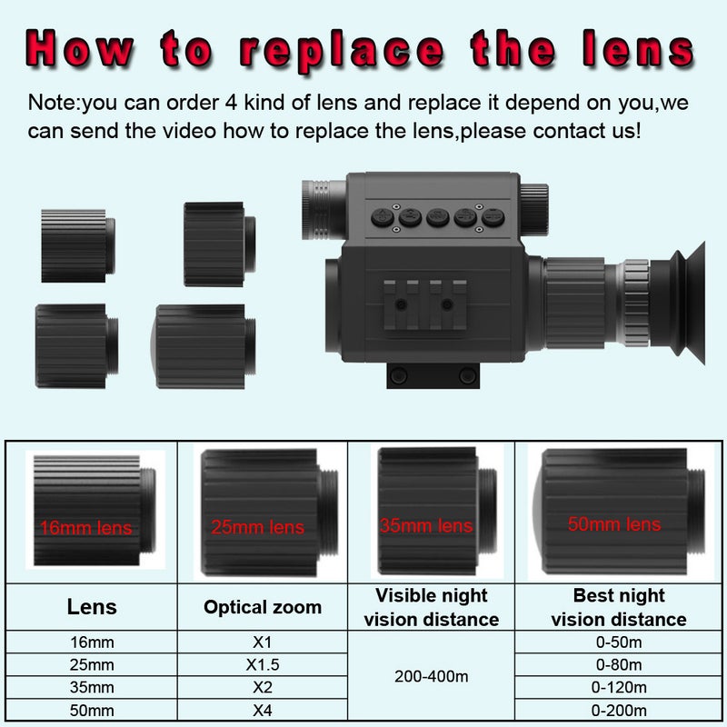 4X Digital Night Vision Monocular 1080P Infrared IR Night Vision Goggles for Hunting - Image 3