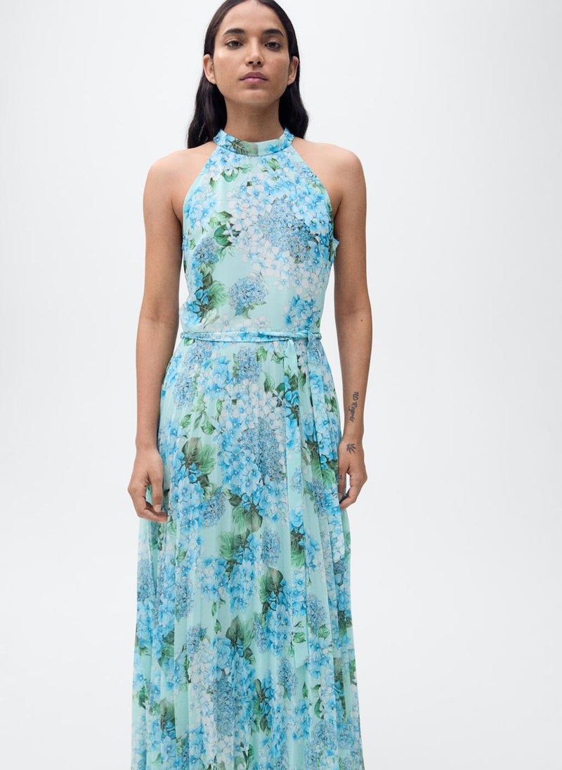 MANGO Floral Halter Maxi Dress  - Image 4